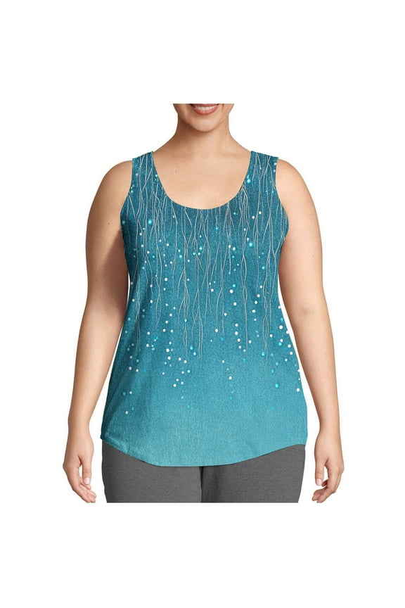 Womens Sleeveless Round - Neck Gradient Pink - Floral Print Cami Top - Soft for Summer Getaways & Brunch Dates