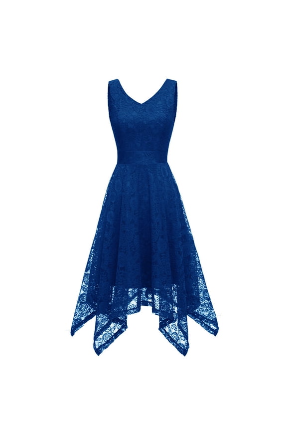 Womens Sleeveless Solid Color Midi Dress, Asymmetric Hem, Year - Round Casual & Event Wear, Flowy Fit