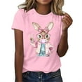 thumbnail image 1 of Njagoc3 Womens Soft Pastel Rabbit Print Short Sleeve Top - Comfortable with a Delightful Design, 1 of 6
