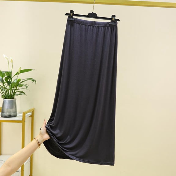 Njagoc3 Womens Solid Color Modal Thin Pocket Drawstring Pleated Base Skirt Aline Skirt Half Length Skirt