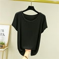 thumbnail image 1 of Njagoc3 Womens Solid Color Oversized Long Sleeve Lounge Top - Cozy Brushed Fabric for Effortless Comfort, 1 of 5
