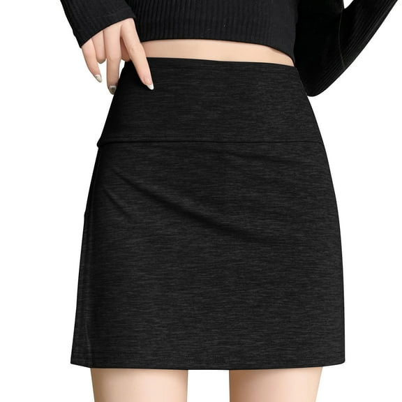 Njagoc3 Womens Spaghetti Strap Square Neck High-Waisted A-Line Knit Skirt - Stretchy Ribbed Material, Office to Weekend Transitional Summer Dress