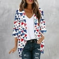 thumbnail image 1 of Njagoc3 Womens Star - Striped Flag Heart Print Kimono Cardigan, Open Front, Loose Fit, Lightweight Fabric, Patriotic & Casual Daily, Cute Cover - Up, 1 of 6