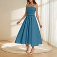 thumbnail image 1 of Njagoc3 Womens Strapless A - Line Midi Dress, Solid Color for Summer Evening & Party Events, 1 of 6