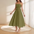 thumbnail image 1 of Njagoc3 Womens Strapless A - Line Midi Dress, Solid Color for Summer Evening & Party Events, 1 of 6