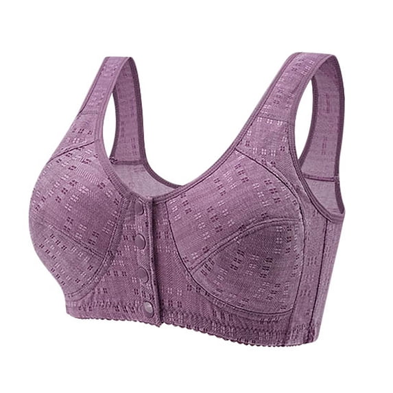 Njagoc3 Womens Style Bra Plus Size No Steel Ring Bra Front Button Bra Daily Bra