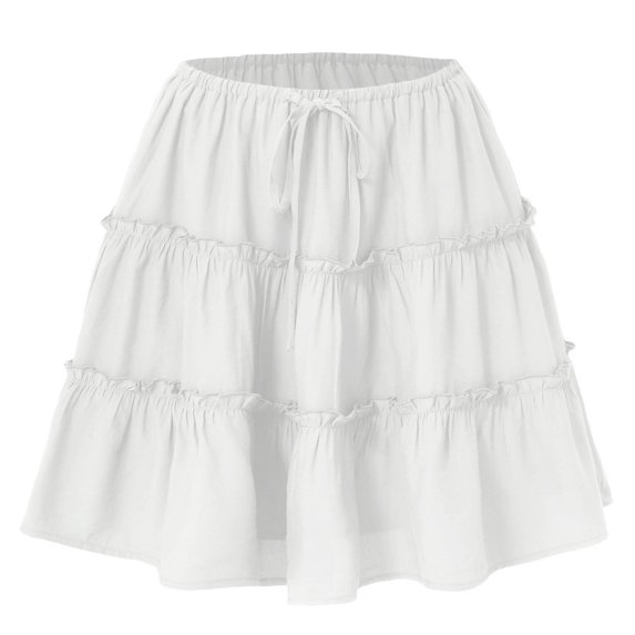 Njagoc3 Womens Summer Layered Short Skirt with Solid & Striped Designs, Versatile Style for Any Occasion