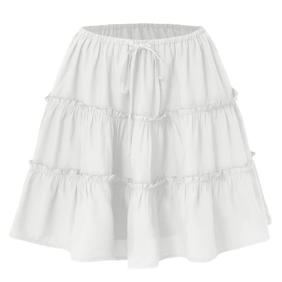 Njagoc3 Womens Summer Layered Short Skirt with Solid & Striped Designs, Versatile Style for Any Occasion