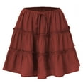 thumbnail image 1 of Njagoc3 Womens Summer Layered Short Skirt with Solid & Striped Designs, Versatile Style for Any Occasion, 1 of 6