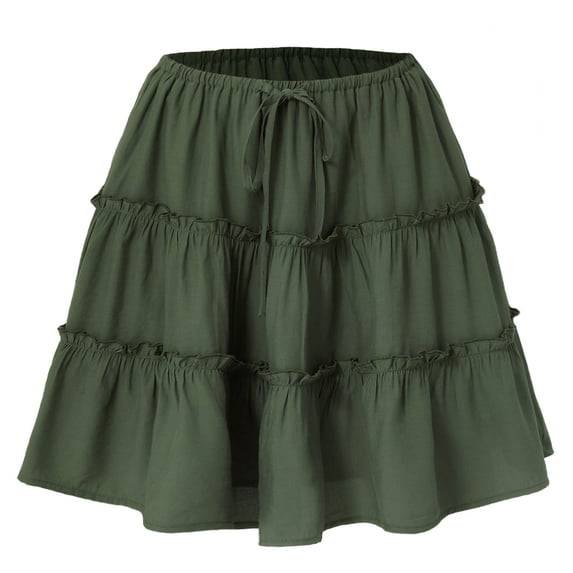 Njagoc3 Womens Summer Layered Short Skirt with Solid & Striped Designs, Versatile Style for Any Occasion