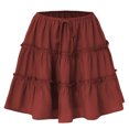 thumbnail image 1 of Njagoc3 Womens Summer Layered Short Skirt with Solid & Striped Designs, Versatile Style for Any Occasion, 1 of 6