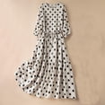 thumbnail image 1 of Njagoc3 Womens Three-Quarter Sleeve Polka Dot A-Line Dress - Round Neck, Flowy Fabric, Summer Retro Look, 1 of 6