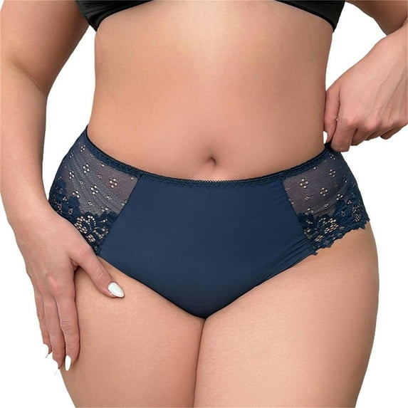 Njagoc3 Womens Ultra-Thin Transparent Lace Oversized Underwear, High Waist and Hip Lifting Triangle Pants