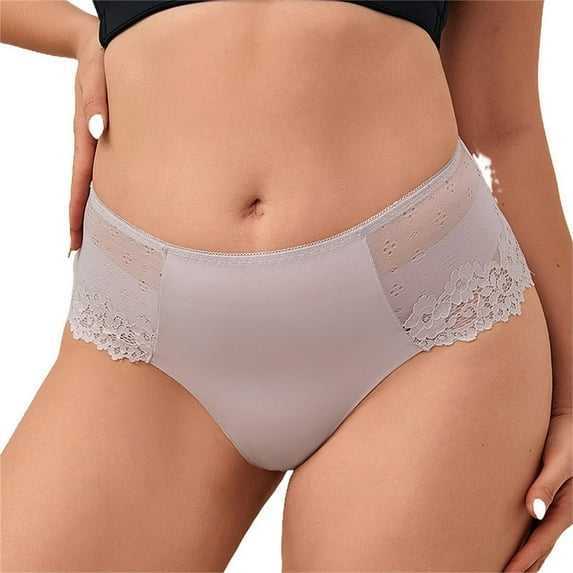 Njagoc3 Womens Ultra-Thin Transparent Lace Oversized Underwear, High Waist and Hip Lifting Triangle Pants