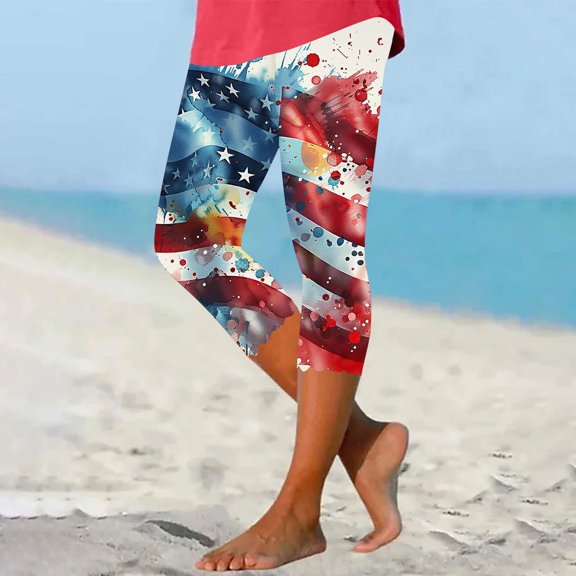 Njagoc3 Womens Wide-Leg Summer Pants - Soft Flowy Elastic Waist Casual Beach Everyday Outfits