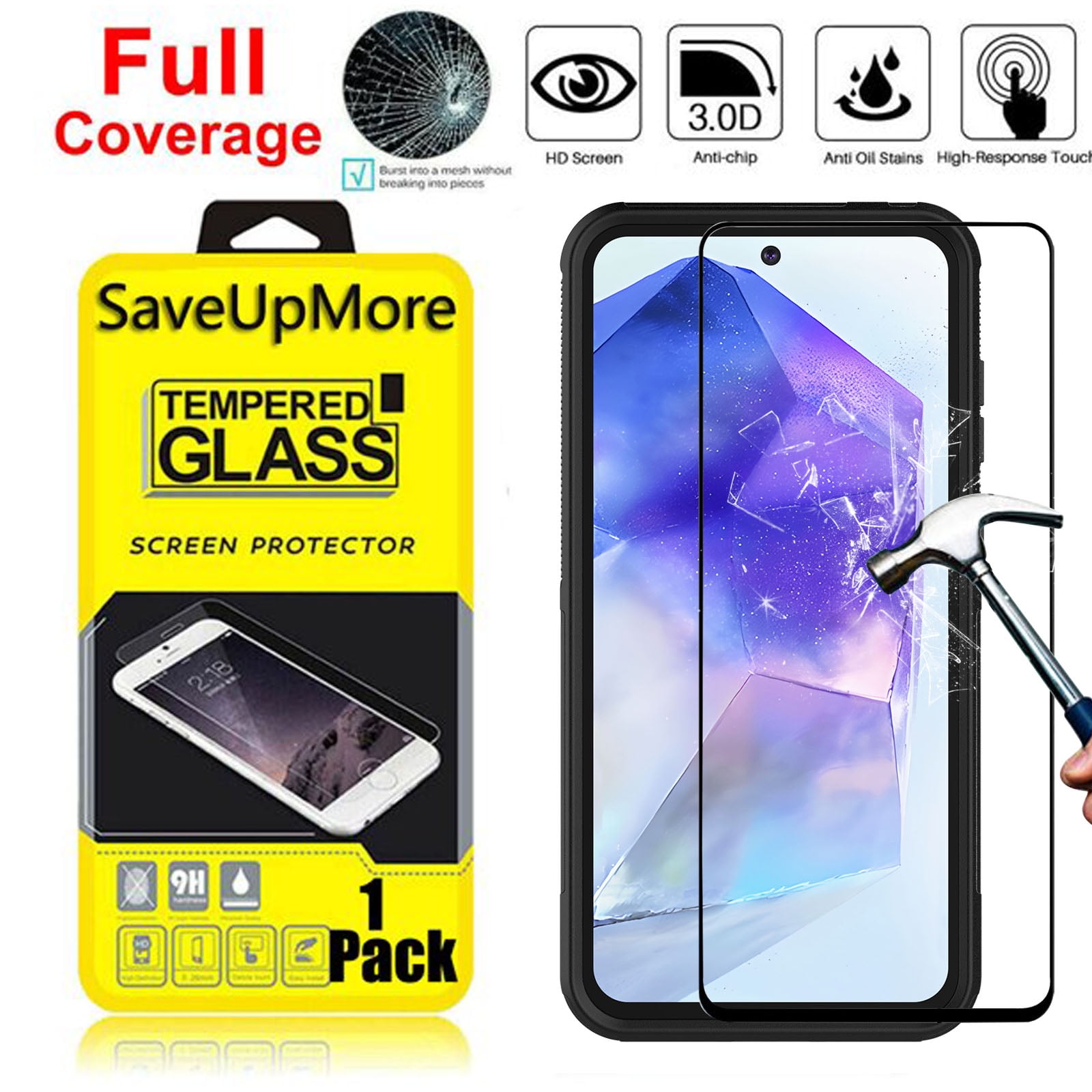 Njjex [1-Pack] for Samsung Galaxy A11 A12 A13 A21 A02S A03S A42