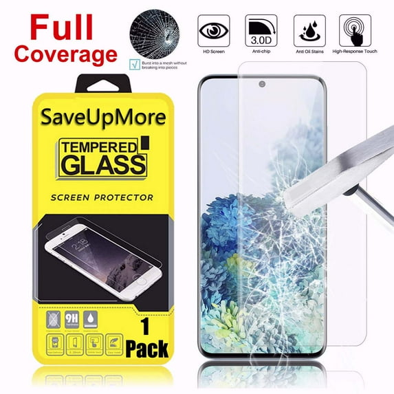 Njjex 1-Pack for Samsung Galaxy S20 S20+ S20 Plus S20 Ultra Tempered Glass Screen Protector, Full Screen Coverage, Anti-Scratch, Anti-Fingerprint, Bubble Free