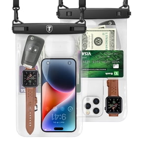 Njjex 2Pcs Large Waterproof Phone Pouch, [Up to 8.5"] Universal IPX8 Waterproof Cell Phone Case Dry Bag for iPhone 14 Pro Max/13/12/11/SE/8,Galaxy S23 Ultra/S22/S21 for Vacation -Clear