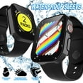 thumbnail image 1 of Njjex Apple Watch Series 7 / 8 Case, Apple Watch 7 / 8 Screen Protector 41mm 45mm Tempered Glass Water-Resistant Hard PC Protective Case for Apple Watch Series 7/8 (41mm, Black), 1 of 7