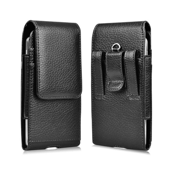 Njjex Belt Holster for Google Pixel 5, 5A, 4 XL, 4A, 3A, 3A XL, 3, 3 XL, 2, 2 XL, Premium Leather Belt Clip & Loop Carrying Case Card Holder Slots Fit Most CellPhone up to 6.7"