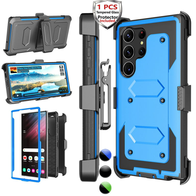 for Samsung Galaxy S22 Ultra 5G Case Cover 3 in 1 Full Body Heavy Duty  Protect