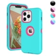 thumbnail image 1 of Njjex Case for iPhone 13 Pro,13,13 Pro Max,Sturdy Phone Case for iPhone 13 6.1",Full-Body Shockproof Protection Heavy Duty Armor Hard Plastic Rubber Rugged Bumper 3-in-1 Case Cover - Mint, 1 of 7