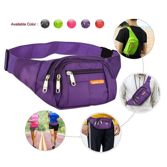 Njjex Fanny Packs for Women - Waist Packs - Casual Belt Bag for Travel Sports Running Crossbody Waist Bags Men -Red