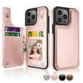 thumbnail image 1 of Njjex For Apple iPhone 15,15 Pro,15 Plus,15 Pro Max 5G Wallet Case, iPhone 15 6.1" PU Leather Case,Luxury Slim Folio Flip Kickstand Shockproof Cards Holder Wallet Case Cover -Rose Gold, 1 of 8