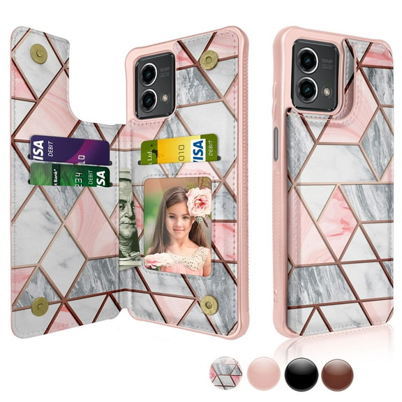 Njjex For Moto G 5G 2023 Case, Motorola G 5G 2023 Wallet Case, Moto G 5G 2023 PU Leather Case,Luxury Slim Folio Flip Kickstand Shockproof Cards Holder Wallet Case Cover -Marble
