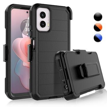 Njjex For Motorola Moto G Power 5G 2024 6.7" Case with Belt-Clip Holster ,Heavy Duty Protective Drop Protection Shockproof Cover with [Built in Screen Protecotr] - Black