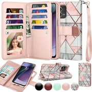 Njjex For Motorola Moto G Stylus 2023 5G Wallet Case, Moto G Stylus 5G 2023 Case, Njjex Luxury PU Leather [9 Card Slots Holder ] Carrying Folio Flip Cover [Detachable Magnetic Hard Case] -Marble