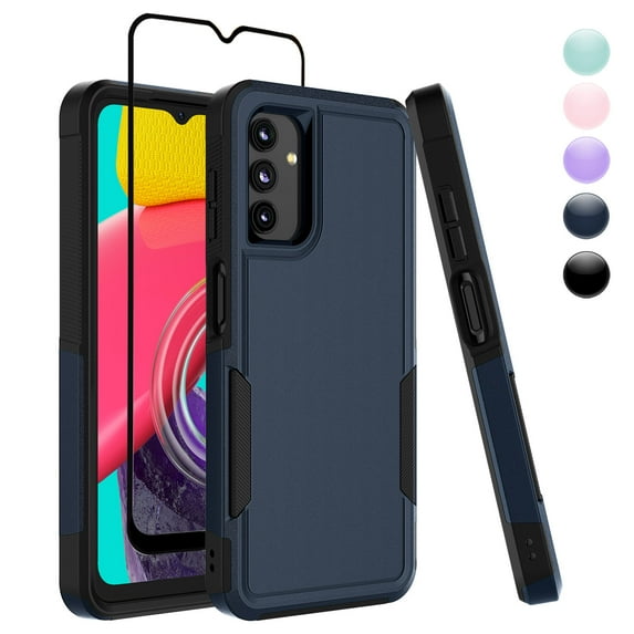 Njjex Galaxy A14 5G Case With Screen Protector Military Grade Full Body Double Layer Protection Shock and Drop Resistant TPU Durable Removable for Samsung Galaxy A14 Phone Case - Blue