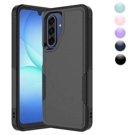 Njjex Galaxy A17 5G Case 6.7" Shockproof Rugged Cover, Military Grade Protection, Slim Fit Anti-Slip Bumper Case Dual Layer Full Body Protective Cover for Samsung A17 5G 2025 -Black