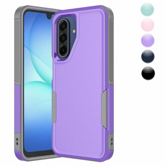Njjex Galaxy A17 5G Case 6.7" Shockproof Rugged Cover, Military Grade Protection, Slim Fit Anti-Slip Bumper Case Dual Layer Full Body Protective Cover for Samsung A17 5G 2025 -Purple