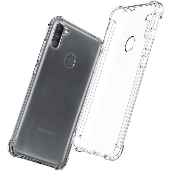 Njjex Galaxy S20 FE 5G A11 S7 S8 S9+ S10e Note 9 Case, Galaxy A11 Crystal Clear Shock Absorption Technology Bumper Soft TPU Cover Case for Samsung Galaxy A11 4G -Clear