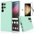 thumbnail image 1 of Njjex for Galaxy S23 Ultra 5G Phone Case, Samsung S23 Ultra Case with 1 Pack Tempered Glass Screen Protector for Women Men, Liquid Silicone Slim Silky-Soft Protective Case Samsung S23 Ultra 5G, Cyan, 1 of 7