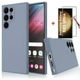 thumbnail image 1 of Njjex for Galaxy S23 Ultra 5G Phone Case, Samsung S23 Ultra Case with 1 Pack Tempered Glass Screen Protector for Women Men, Liquid Silicone Slim Silky-Soft Protective Case Samsung S23 Ultra 5G, Gray, 1 of 7