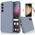 thumbnail image 1 of Njjex For Galaxy S24 Ultra Case with Screen Protector,Liquid Silicone Soft Gel Rubber Slim Microfiber Lining Cushion Texture Cover Shockproof Protective Case for Samsung Galaxy S24 Ultra 5G, Gray, 1 of 6