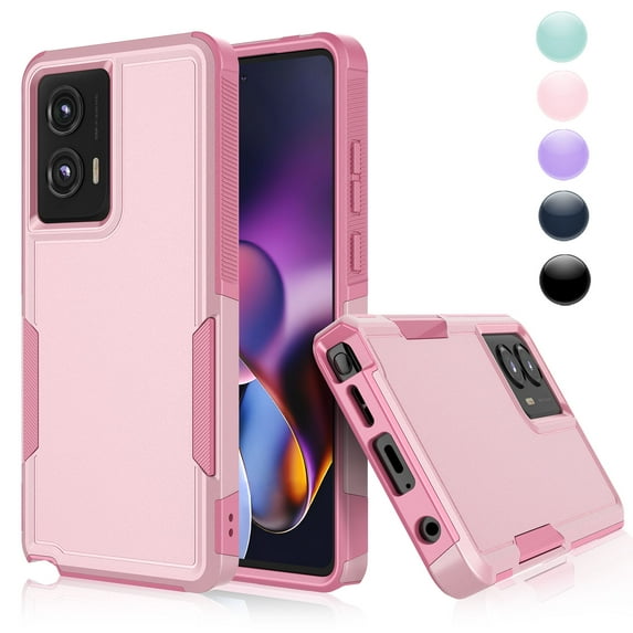 Njjex Heavy Duty Case for Motorola Moto G Stylus 5G 2024 6.7" | Military-Grade Shockproof Rugged Cover (AT&T/T-Mobile/Verizon)- Pink