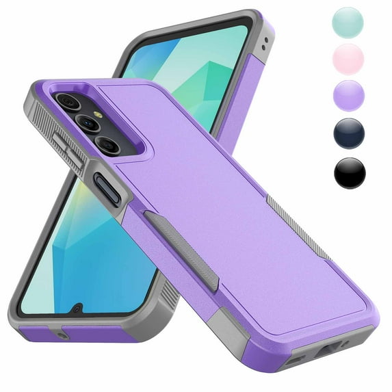 Njjex Military Grade Shockproof Case for Samsung Galaxy A16 5G 6.7" 2024 | Heavy Duty Rugged Dual Layer Cover, Non-Slip Grip & Raised Edges | AT&T/T-Mobile/Verizon/All Carriers-Purple