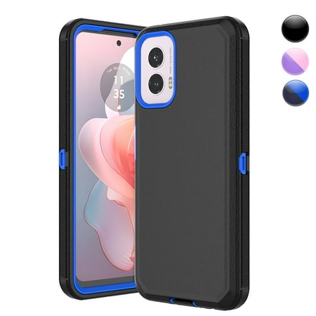 Njjex Motorola Moto G Power 5G 2024 Cases,Sturdy Phone Case for Moto G Power 5G 2024 6.7",Full-Body Shockproof Protection Heavy Duty Hard Plastic & Shock Rubber Bumper 3-in-1 Case Cover - Blue