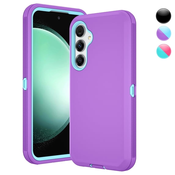 Njjex Motorola Moto G Pure 2021 Cases,Sturdy Phone Case for Moto G Power 2022 6.5",Full-Body Shockproof Protection Heavy Duty Hard Plastic & Shock Absorption Rubber Bumper 3-in-1 Case Cover - Purple