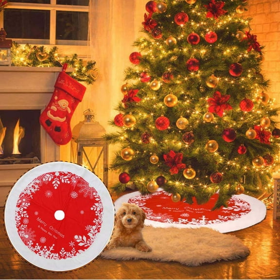 Njjex Multi-color Plush Christmas Tree Skirt, 48"