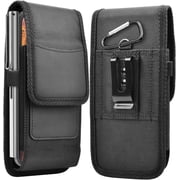 Njjex Nylon Cell Phone Holster Belt Case Pouch Holder Cover for Samsung Galaxy A16 A15 A14 A17 A35 A54 S25 Plus S24 Ultra S24 FE S23 FE S25 FE, iPhone 16 15 17 13 Pro Max, Moto G Stylus 2025 2024