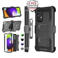 thumbnail image 1 of Njjex Phone Cases for Galaxy A52 4G 5G 6.5", [2 Pack Temerped Glass Screen Protector] Combo Holster Belt Clip [Heavy Duty] [Kickstand] Full-Body Rugged Holster Case (Black), 1 of 9