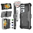 thumbnail image 1 of Njjex Phone Cases for Samsung Galaxy S21 Plus S21+ 5G 6.7" 2021, [2 Pack Temerped Glass Screen Protector] Combo Holster Belt Clip [Heavy Duty] [Kickstand] Full-Body Rugged Holster Case (Black), 1 of 9