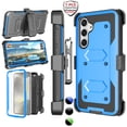 thumbnail image 1 of Njjex Phone Cases for Samsung Galaxy S24 5G 2024, [Buit-in Temerped Glass Screen Protector] Combo Holster Belt Clip [Heavy Duty] [Kickstand] Full-Body Rugged Holster Case（Blue), 1 of 6