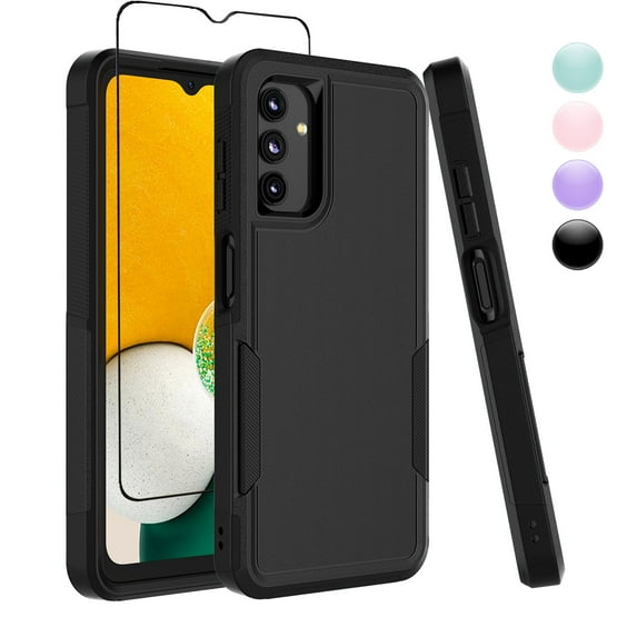Njjex Samsung Galaxy A13 5G Case With Screen Protector;Military Grade Full Body Double Layer Protection Shock Resistant Drop Resistant TPU Durable Detachable for Galaxy A13 5G Phone Case - Black