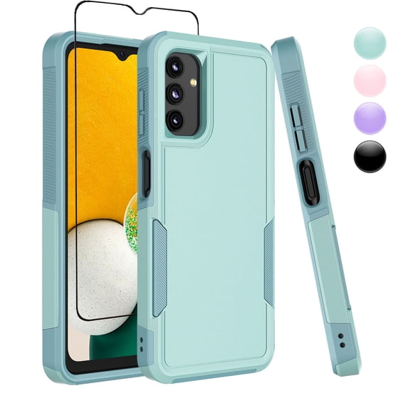 Njjex Samsung Galaxy A13 5G Case With Screen Protector;Military Grade Full Body Double Layer Protection Shock Resistant Drop Resistant TPU Durable Detachable for Galaxy A13 5G Phone Case - Turquoise