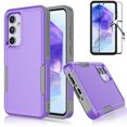 thumbnail image 1 of Njjex for Samsung Galaxy A55 5G 6.6" Phone Case,360 Full Body Shockproof Heavy Duty Protection With Tempered Glass Screen Protector Case Cover for Galaxy A55 5G (Purple), 1 of 6